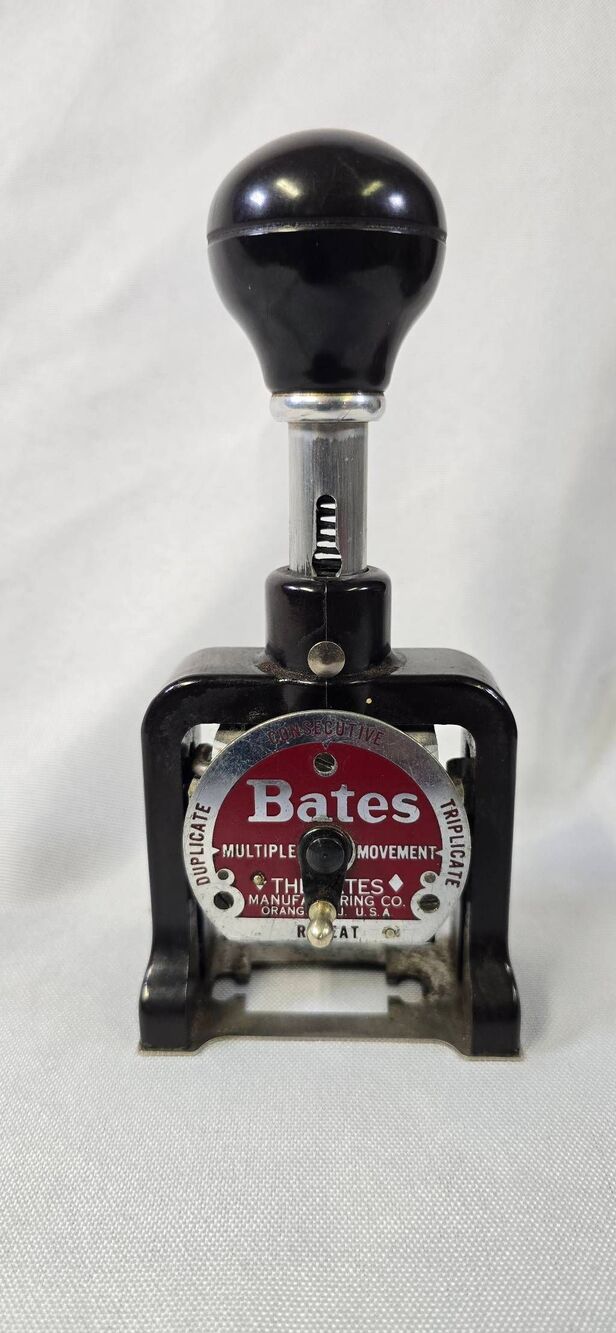Vintage Bates Multiple Movement Numbering Machine | 6-Wheel Automatic Stamp Stam